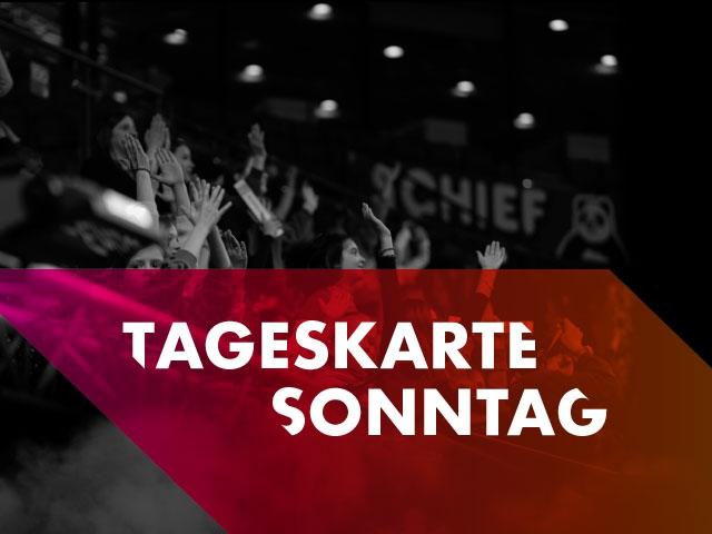 Eine Menge von Menschen schaut ein Spiel oder Event an, wobei einige Schilder halten.