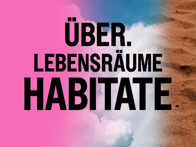 Der Text auf dem Plakat sagt "über die", was übersetzt wird mit "über die".